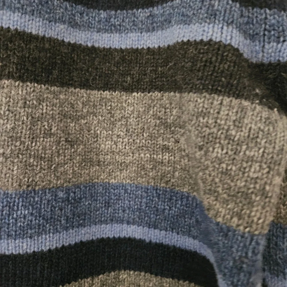 Banana Republic Wool Sweater Mens L Striped Mock Neck Preppy Grandpacore